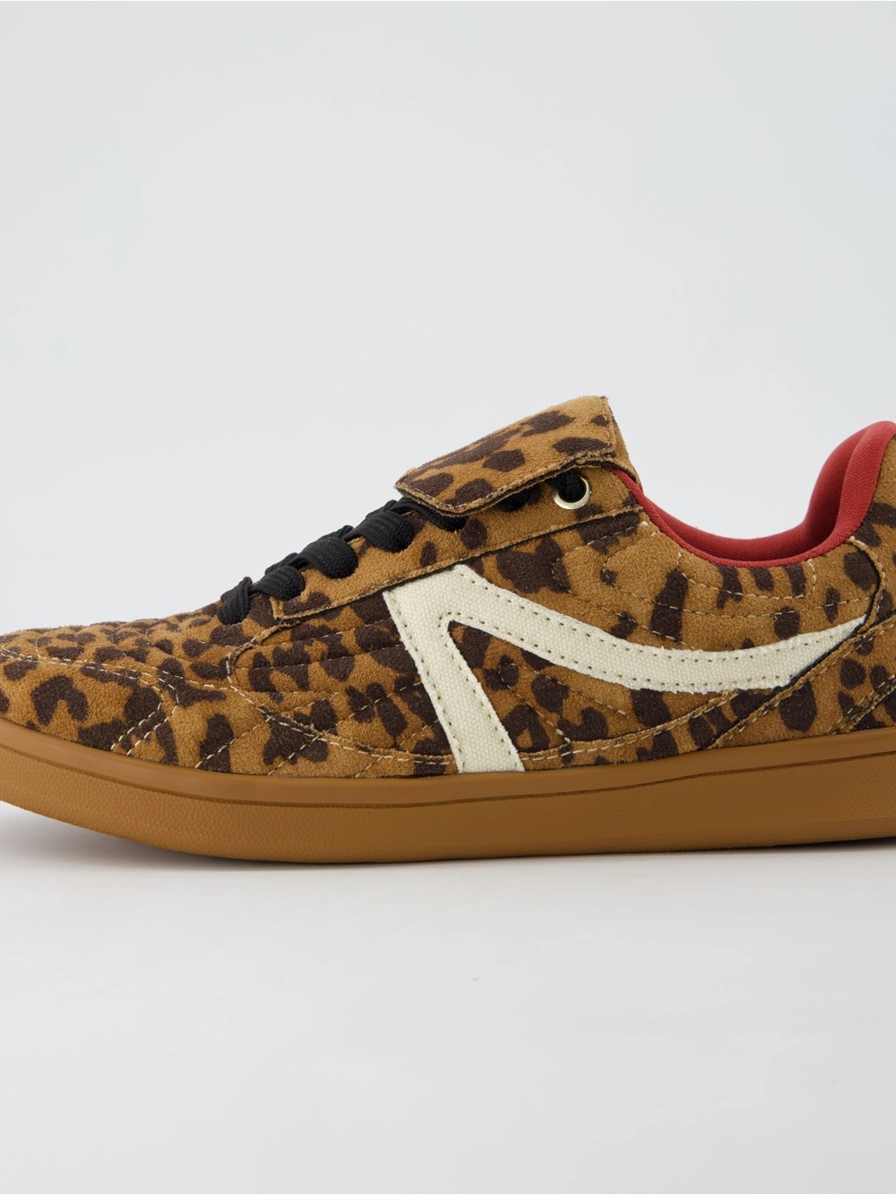 Leopard Print Suede Low-Top Sneaker in Brown